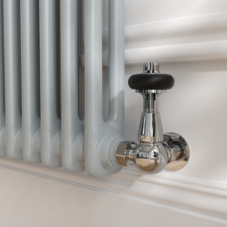 Reggio Salt & Pepper Horizontal Double Column Traditional Radiator 600x425mm 1416 BTU - Cast Iron Style