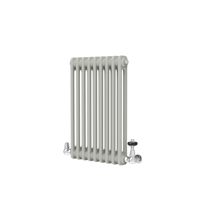 Reggio Smoked Stone Horizontal Double Column Traditional Radiator 600x425mm 1416 BTU - Cast Iron Style