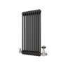 Reggio Midnight Black Horizontal Double Column Radiator 800x425mm 1855 BTU - Cast Iron Style