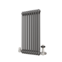 Reggio Anthracite Horizontal Double Column Radiator 800x425mm 1855 BTU - Cast Iron Style