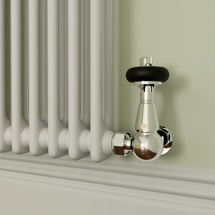 Reggio White Horizontal Double Column Radiator 800x425mm 1855 BTU - Cast Iron Style