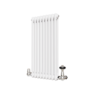 Reggio White Horizontal Double Column Radiator 800x425mm 1855 BTU - Cast Iron Style
