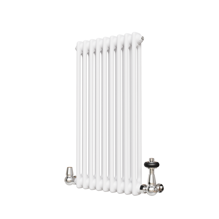 Reggio White Horizontal Double Column Radiator 800x425mm 1855 BTU - Cast Iron Style