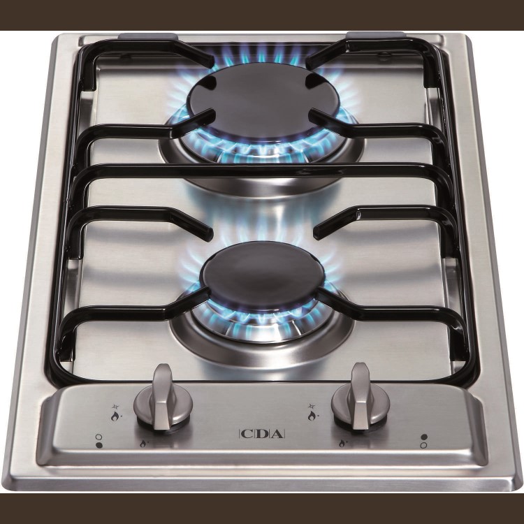 CDA HCG301SS 29cm Domino Two Burner Gas Hob Stainless Steel