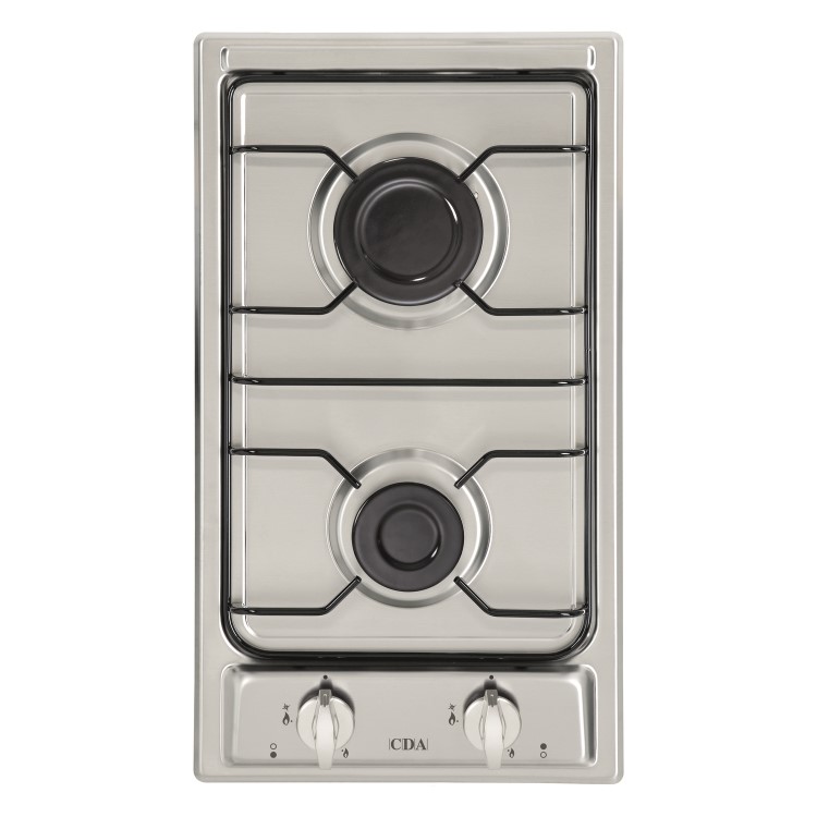 CDA HCG302SS 30cm 2 Burner Domino Gas Hob - Stainless Steel