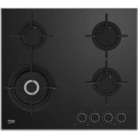 Beko 60cm 4 Burner Gas on Glass Hob - Black