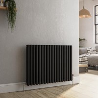 Reggio Midnight Black Horizontal Triple Column Traditional Radiator 600x830mm 3581 BTU - Cast Iron Style Reggio Midnight Black Horizontal Triple Column Traditional Radiator 600x830mm 3581 BTU - Cast Iron Style