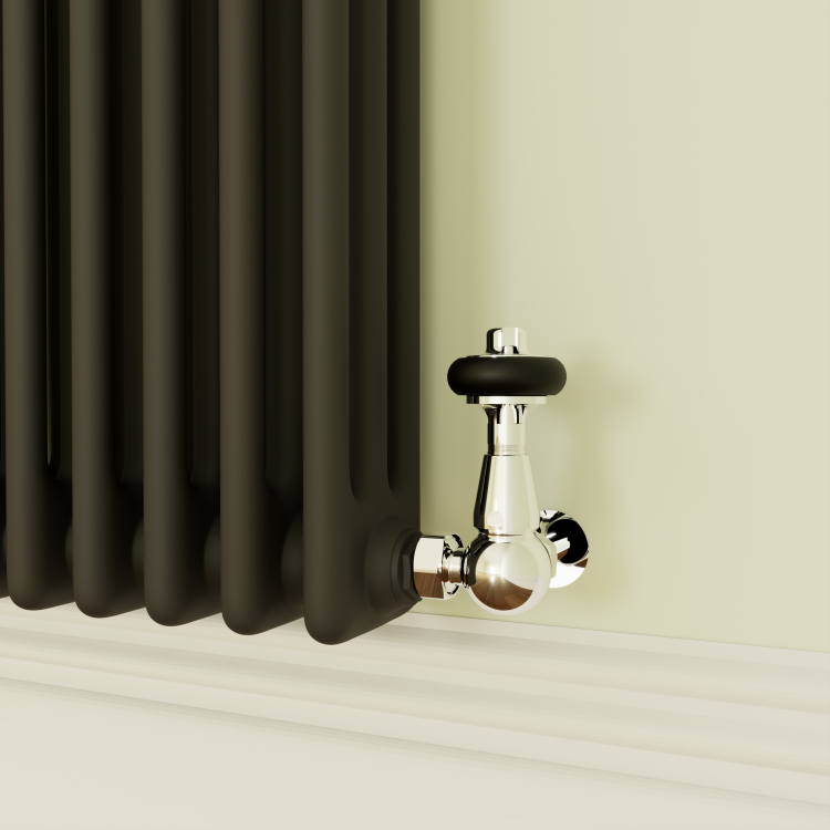 Reggio Midnight Black Horizontal Triple Column Radiator 800x830mm 2411 BTU - Cast Iron Style