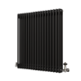 Reggio Midnight Black Horizontal Triple Column Radiator 800x830mm 2411 BTU - Cast Iron Style
