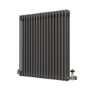Reggio Anthracite Horizontal Triple Column Traditional Radiator 800x830mm 3581 BTU - Cast Iron Style