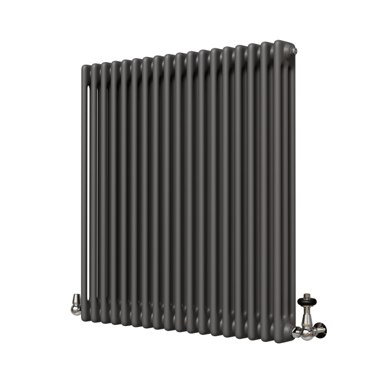 Reggio Anthracite Horizontal Triple Column Traditional Radiator 800x830mm 3581 BTU - Cast Iron Style