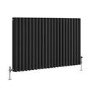 GRADE A1 - Reggio Midnight Black Horizontal Triple Column Traditional Radiator 600x1010mm 4377 BTU - Cast Iron Style
