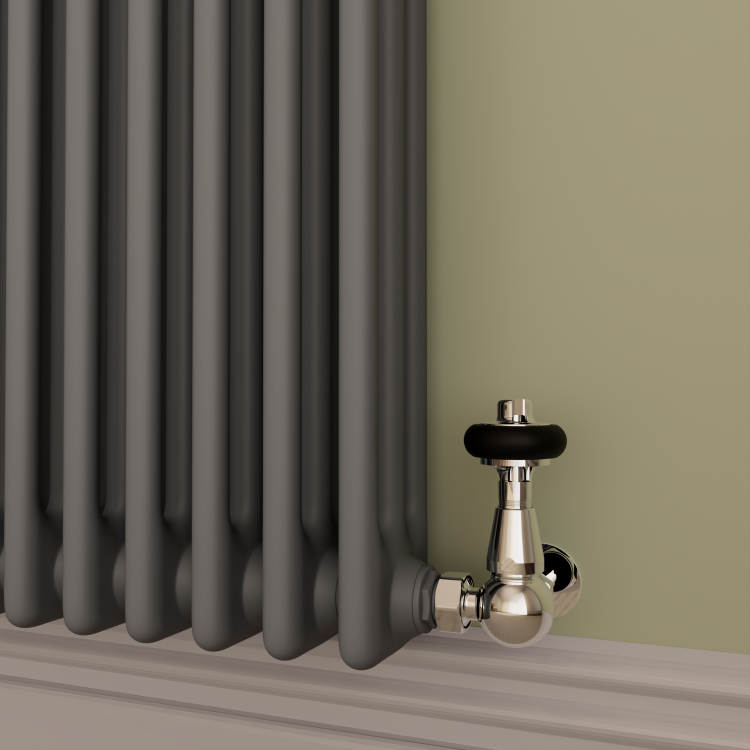 Reggio Anthracite Horizontal Triple Column Radiator 800x1010mm 5736 BTU - Cast Iron Style