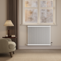 Reggio White Horizontal Triple Column Traditional Radiator 800x1010mm 4377 BTU - Cast Iron Style