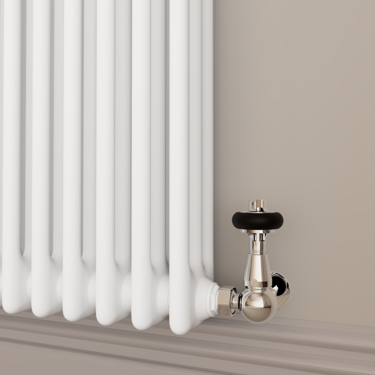Reggio White Horizontal Triple Column Traditional Radiator 800x1010mm 4377 BTU - Cast Iron Style