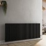GRADE A1 - Reggio Midnight Black Horizontal Triple Column Traditional Radiator 600x1460mm 6367 BTU - Cast Iron Style