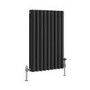 GRADE A1 - Reggio Midnight Black Horizontal Triple Column Traditional Radiator 600x425mm 1790 BTU - Cast Iron Style