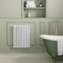 Sorrento White Horizontal Oval Designer Radiator 800x590mm Double Panel 2399 BTU