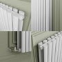 Sorrento White Horizontal Oval Designer Radiator 800x590mm Double Panel 2399 BTU