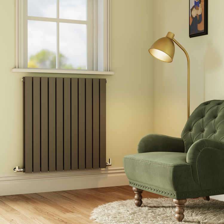 Institutional Grade Radiators GRADE A1 - Riace Anthracite Horizontal Flat Designer Radiator 800x748mm ...