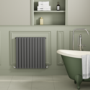 Riace Anthracite Horizontal Flat Designer Radiator 800x748mm Double Panel 2827 BTU