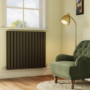 Riace Midnight Black Horizontal Flat Designer Radiator 800x884mm Double Panel 3342 BTU