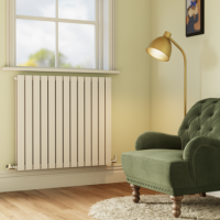 Riace White Horizontal Flat Designer Radiator 800x884mm Double Panel 3342 BTU