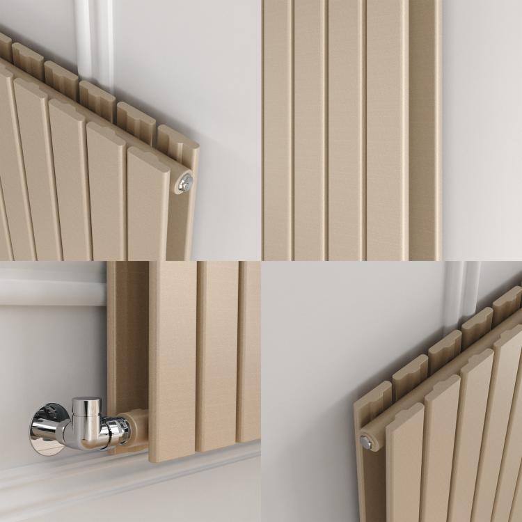 Riace Cleopatra Horizontal Flat Designer Radiator 600x1156mm Double Panel 4370 BTU