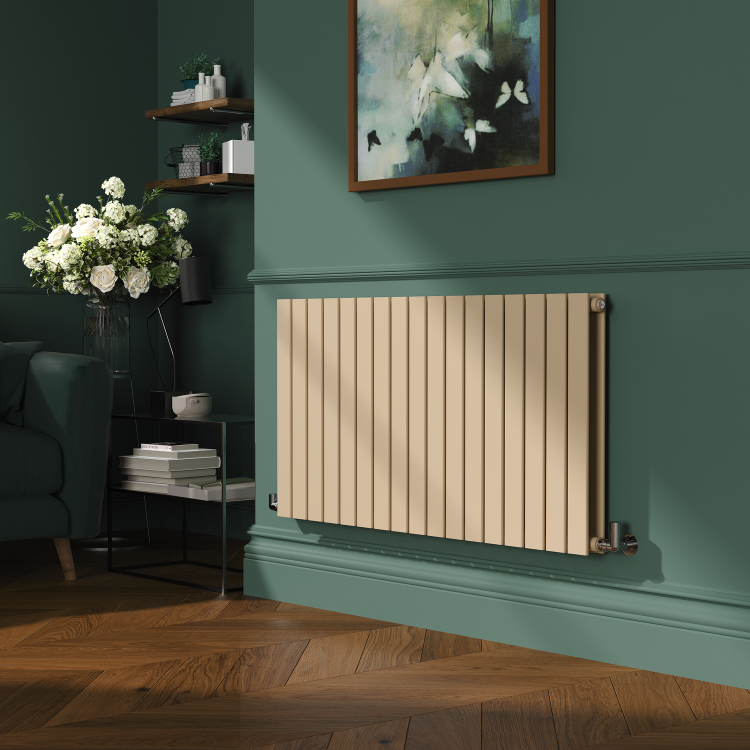 Riace Elk brown Horizontal Flat Designer Radiator 600x1156mm Double Panel 4370 BTU