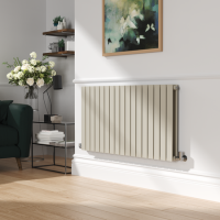 Riace Linen Horizontal Flat Designer Radiator 600x1156mm Double Panel 4370 BTU