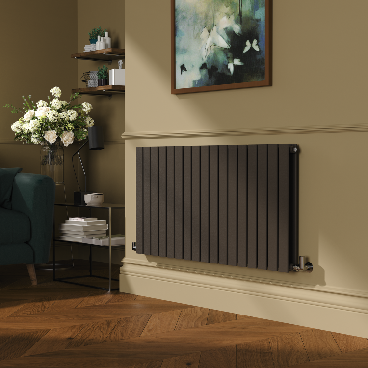 Riace Russet Horizontal Flat Designer Radiator 600x1156mm Double Panel 4370 BTU