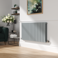 Riace Salt & Pepper Horizontal Flat Designer Radiator 600x1156mm Double Panel 4370 BTU