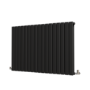 Riace Midnight Black Horizontal Flat Designer Radiator 800x1156mm Double Panel 4370 BTU