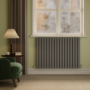 Riace Anthracite Horizontal Flat Designer Radiator 800x1156mm Double Panel 4370 BTU