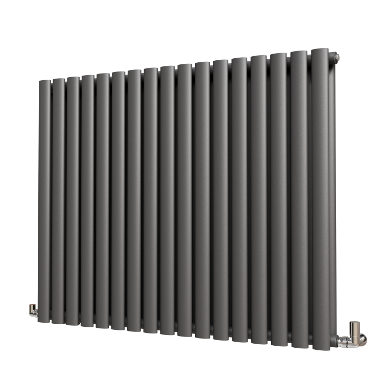 Sorrento Anthracite Horizontal Oval Designer Radiator 800x1003mm Double Panel 4079 BTU