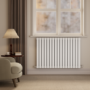 Riace White Horizontal Flat Designer Radiator 800x1156mm Double Panel 4370 BTU