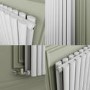 Sorrento White Horizontal Oval Designer Radiator 800x1003mm Double Panel 4079 BTU