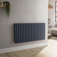 Sorrento Anthracite Horizontal Oval Designer Radiator 600x1180mm Double Panel 4798 BTU Sorrento Anthracite Horizontal Oval Designer Radiator 600x1180mm Double Panel 4798 BTU