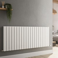 Riace White Horizontal Flat Designer Radiator 600x1428mm Double Panel 5398 BTU Riace White Horizontal Flat Designer Radiator 600x1428mm Double Panel 5398 BTU