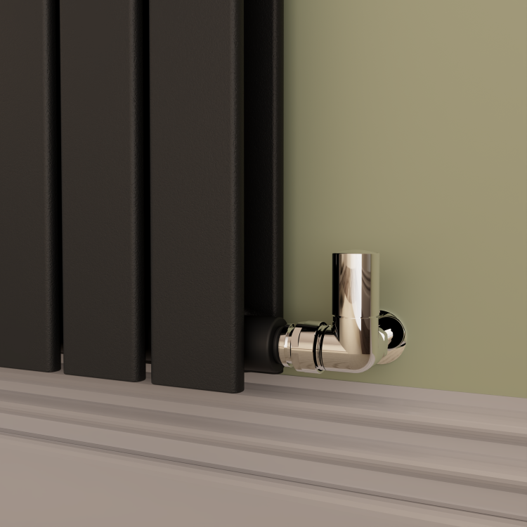 Riace Midnight Black Horizontal Flat Designer Radiator 800x1428mm Double Panel 5398 BTU