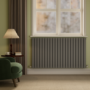 Riace Anthracite Horizontal Flat Designer Radiator 800x1428mm Double Panel 5398 BTU