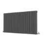Riace Anthracite Horizontal Flat Designer Radiator 800x1428mm Double Panel 5398 BTU
