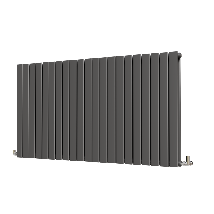 Riace Anthracite Horizontal Flat Designer Radiator 800x1428mm Double Panel 5398 BTU