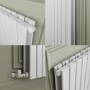 Riace White Horizontal Flat Designer Radiator 800x1428mm Double Panel 5398 BTU
