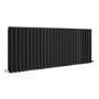Sorrento Midnight Black Horizontal Oval Designer Radiator 600x1593mm Double Panel 6478 BTU