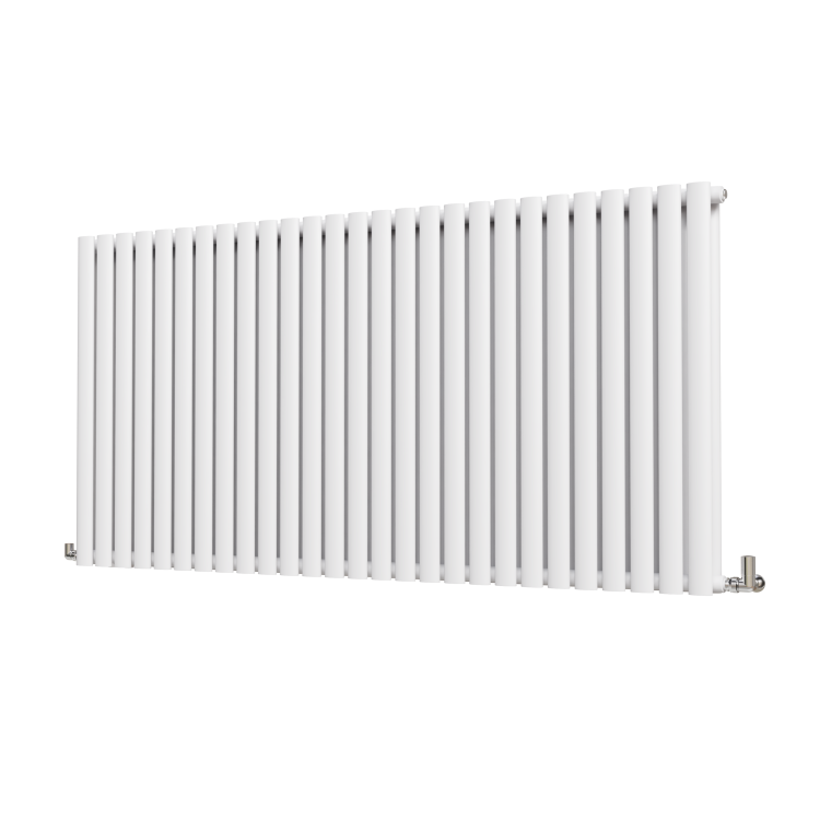 Sorrento White Horizontal Oval Designer Radiator 800x1593mm Double Panel 8218 BTU