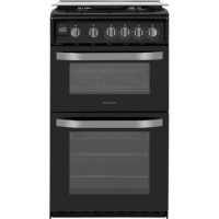 Hotpoint HD5G00CCBK 50cm Double Cavity Gas Cooker with Lid - Black Hotpoint HD5G00CCBK 50cm Double Cavity Gas Cooker with Lid - Black