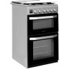 Hotpoint 50cm Double Cavity Gas Cooker with Lid - Silver