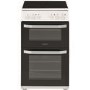 Refurbished Hotpoint HD5V92KCW 50cm Double Cavity Electric Cooker with Ceramic Hob White