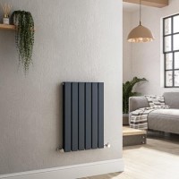 Riace Anthracite Horizontal Flat Designer Radiator 600x408mm Double Panel 1542 BTU Riace Anthracite Horizontal Flat Designer Radiator 600x408mm Double Panel 1542 BTU